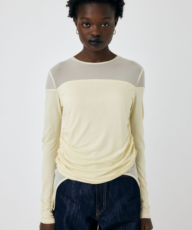 MOUSSY「SHEER LAYERED LS トップス」|Tシャツ・カットソー|