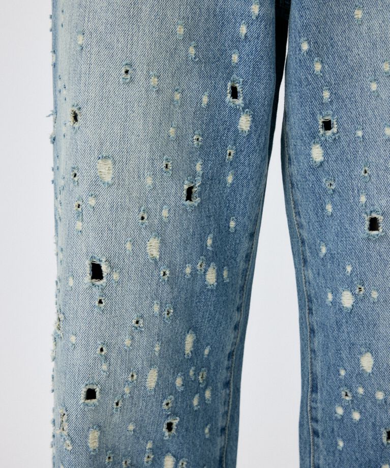 MOUSSY「DESTROYED MIDRISE BAGGY」|デニム|