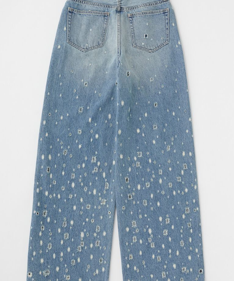 MOUSSY「DESTROYED MIDRISE BAGGY」|デニム|