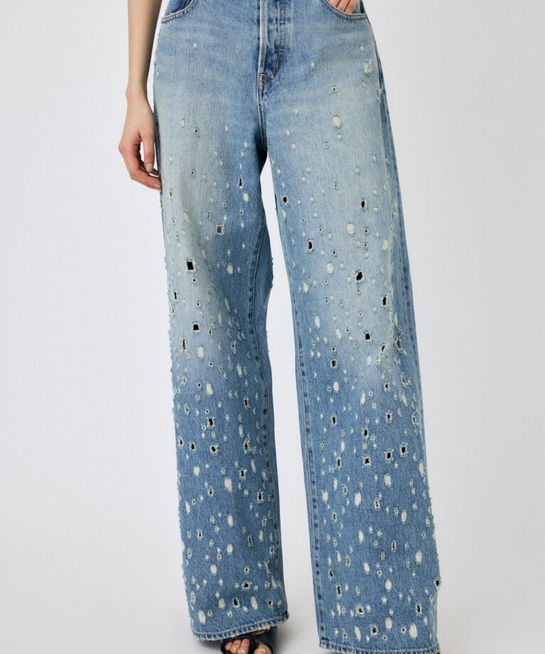 MOUSSY「DESTROYED MIDRISE BAGGY」|デニム|