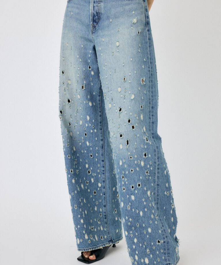 MOUSSY「DESTROYED MIDRISE BAGGY」|デニム|