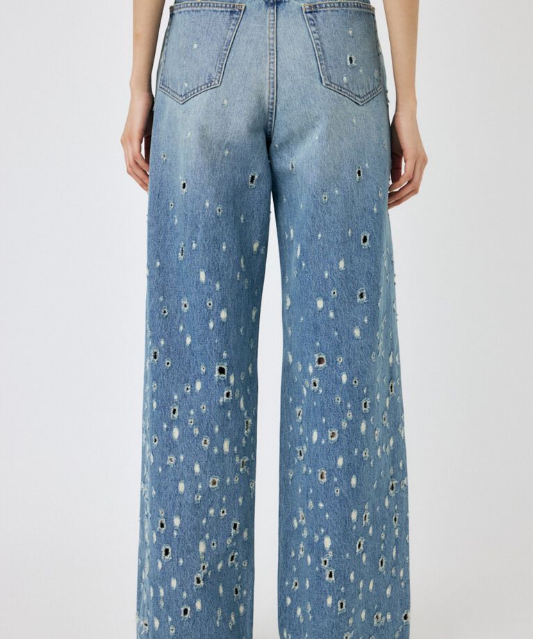 MOUSSY「DESTROYED MIDRISE BAGGY」|デニム|