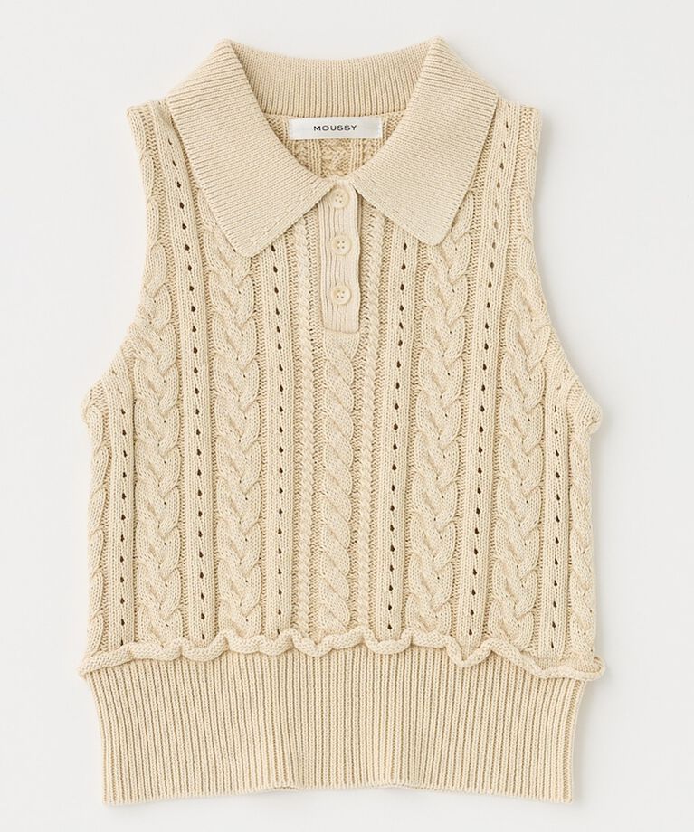 MOUSSY「CABLE KNIT POLO タンク」|タンクトップ|IVOY3