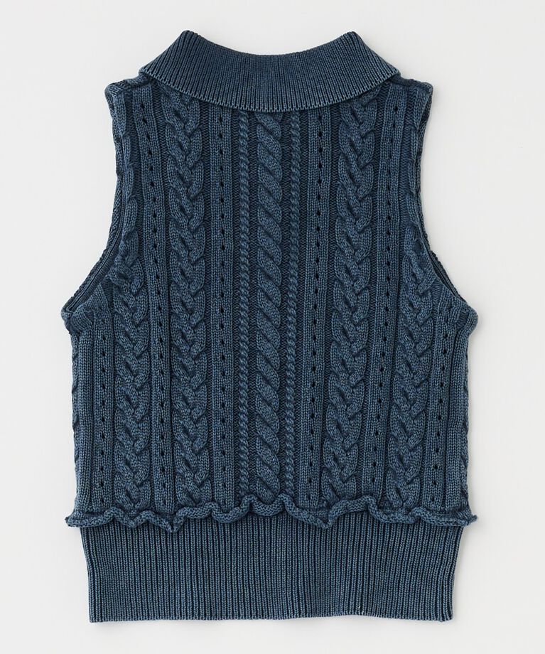 MOUSSY「CABLE KNIT POLO タンク」|タンクトップ|