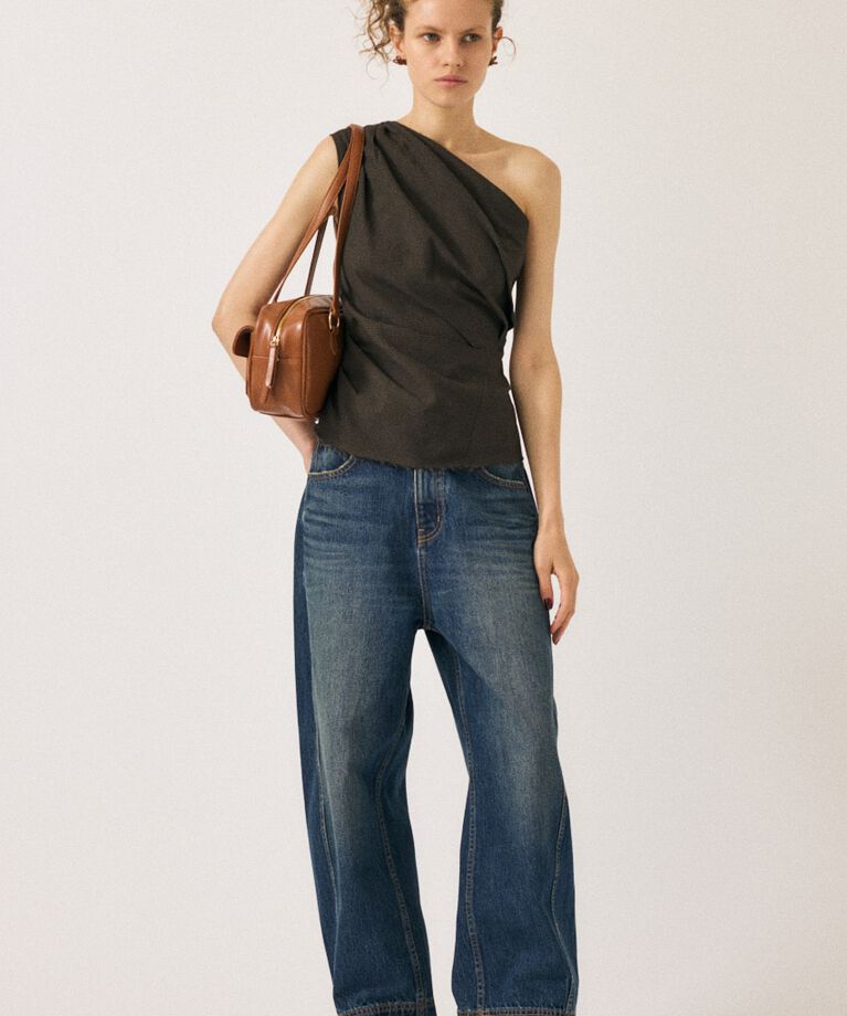 MOUSSY「OVER DYED CURVED バギー」|デニム|