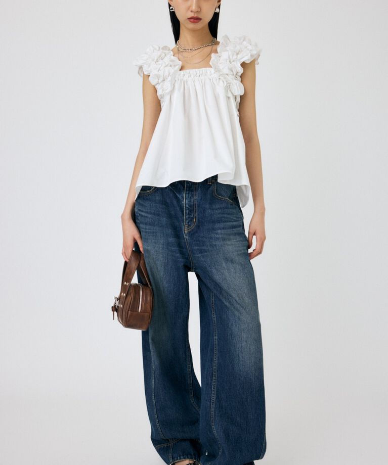 MOUSSY「OVER DYED CURVED バギー」|デニム|