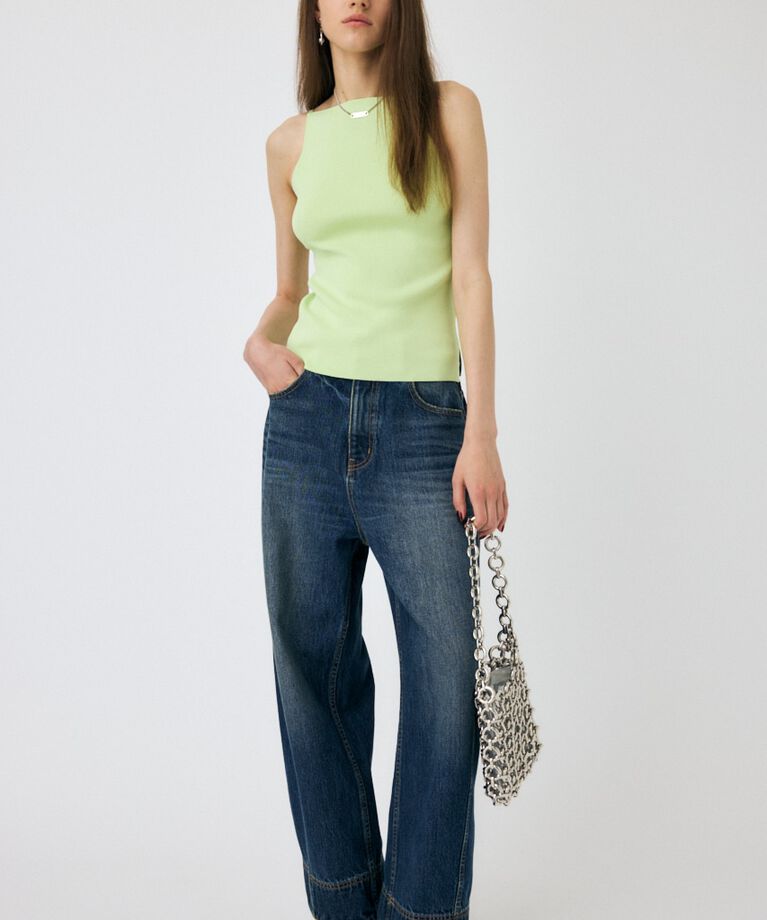 MOUSSY「OVER DYED CURVED バギー」|デニム|