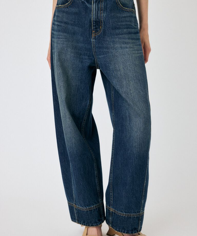 MOUSSY「OVER DYED CURVED バギー」|デニム|