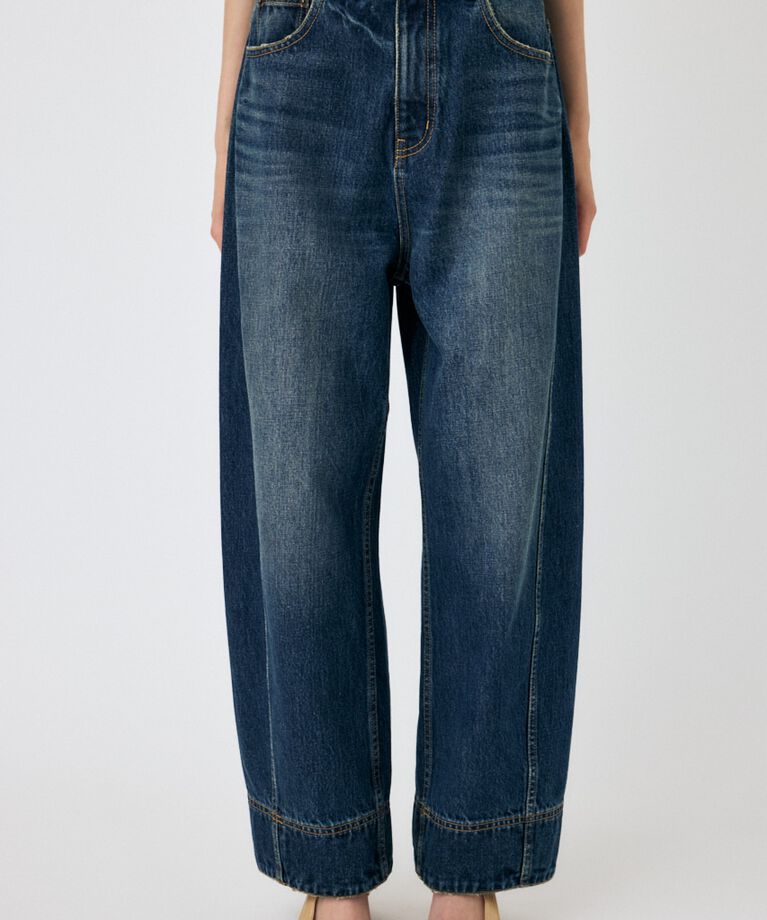 MOUSSY「OVER DYED CURVED バギー」|デニム|
