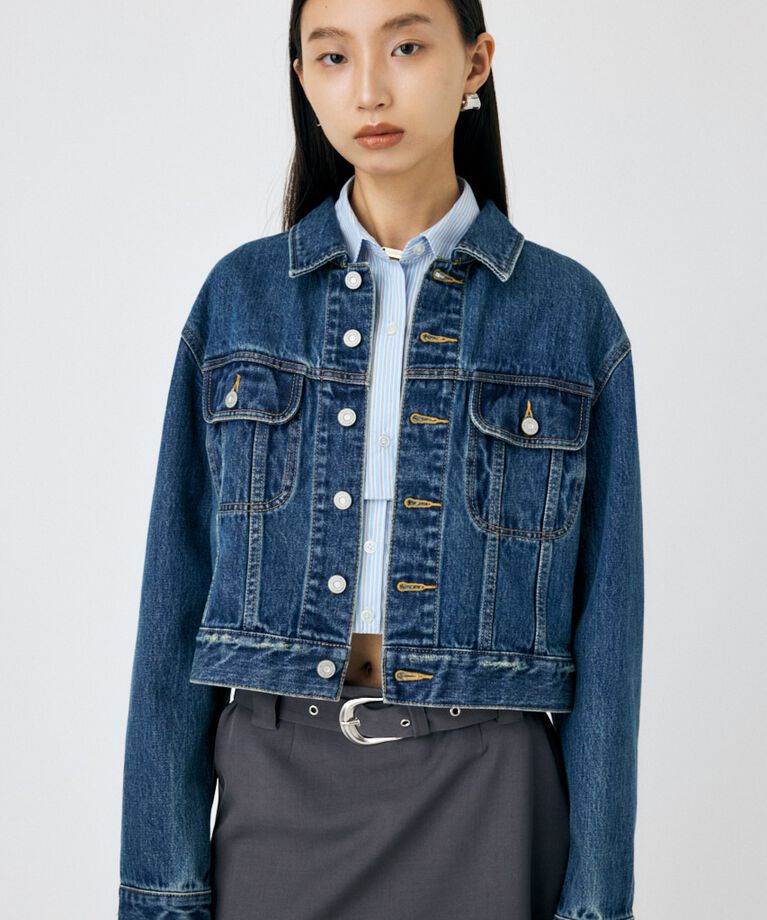 MOUSSY「90S SHORT デニムジャケット」|デニムジャケット|BLU