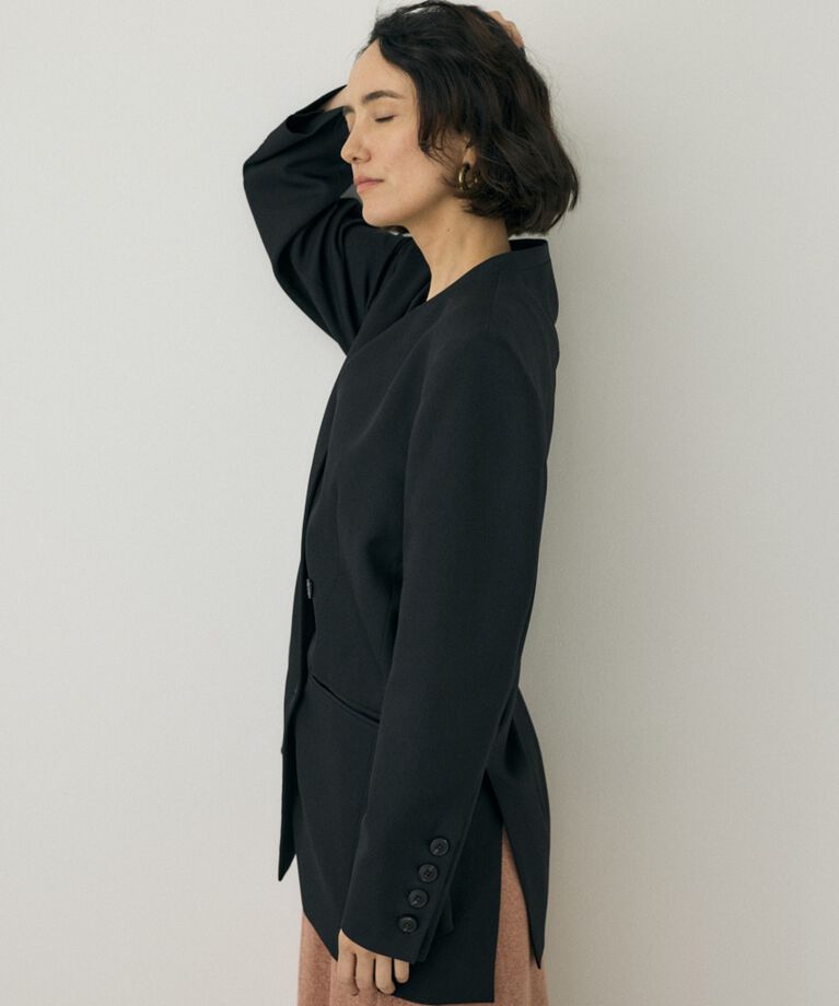 MOUSSY「シーズンレスノーカラージャケット　リサイクルポリエステル使用」|その他|