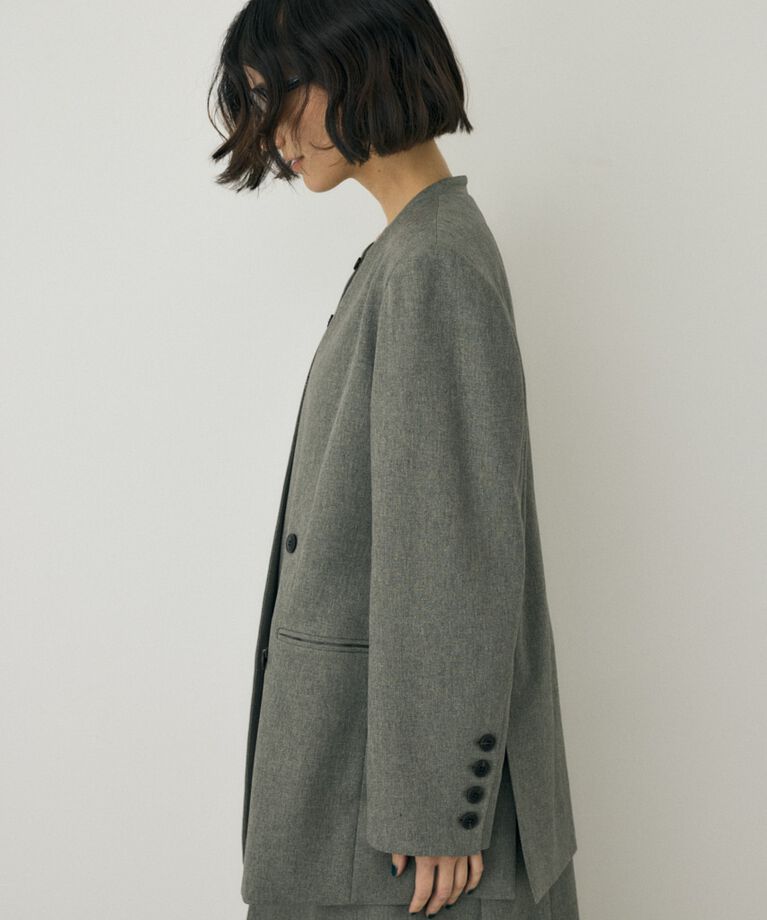 MOUSSY「シーズンレスノーカラージャケット　リサイクルポリエステル使用」|その他|
