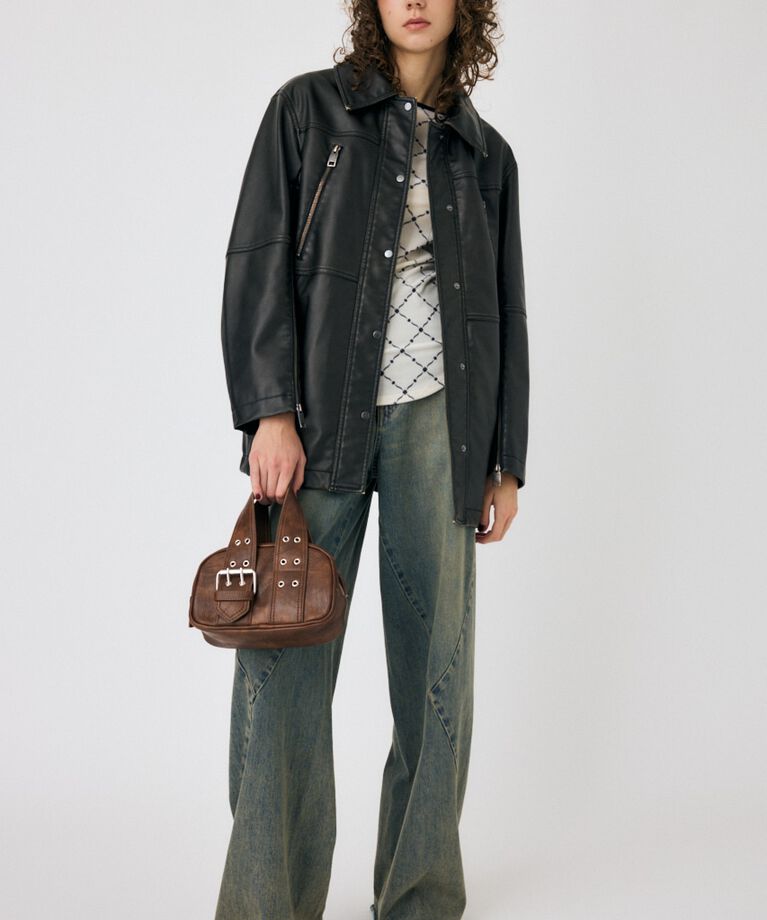 MOUSSY「AGED F/LEATHER MIDDLE ジャケット」|その他|
