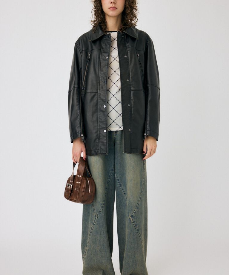 MOUSSY「AGED F/LEATHER MIDDLE ジャケット」|その他|