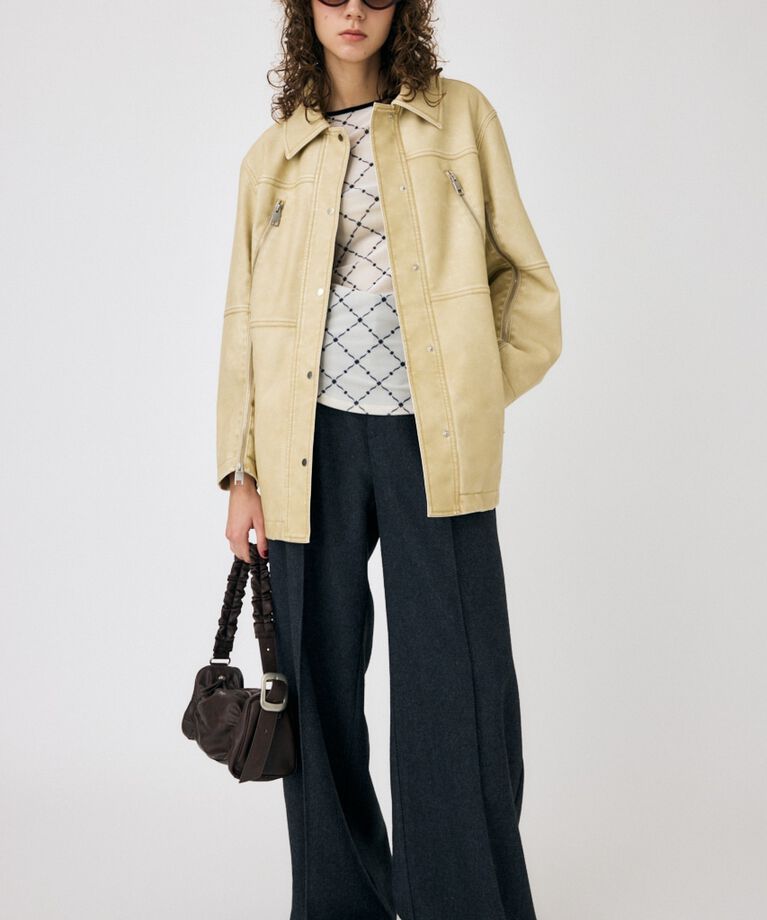 MOUSSY「AGED F/LEATHER MIDDLE ジャケット」|その他|