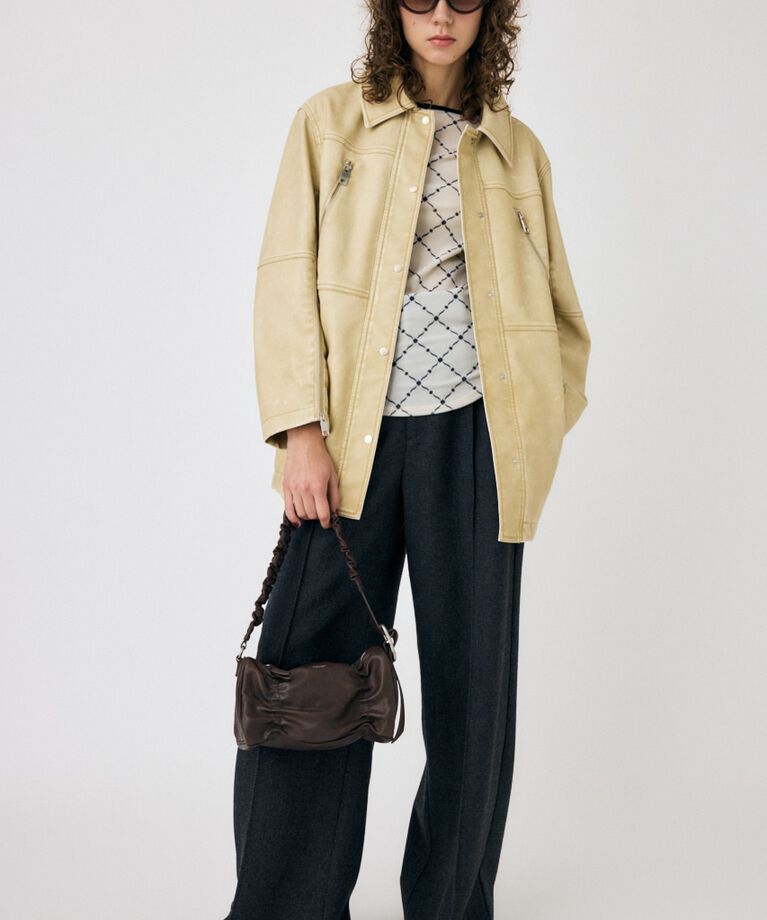 MOUSSY「AGED F/LEATHER MIDDLE ジャケット」|その他|
