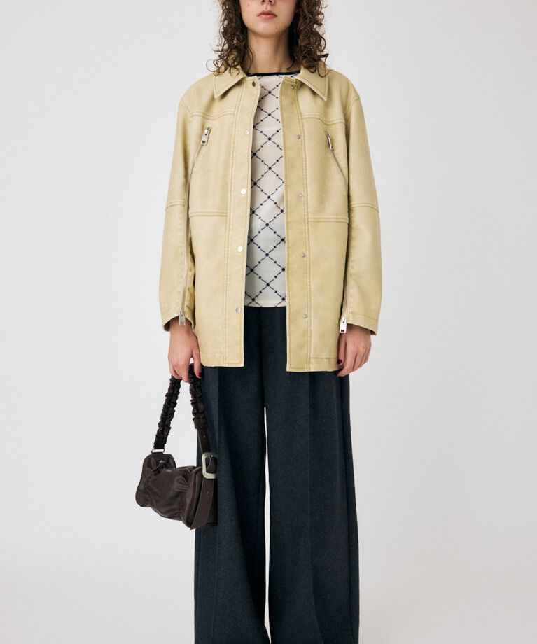 MOUSSY「AGED F/LEATHER MIDDLE ジャケット」|その他|