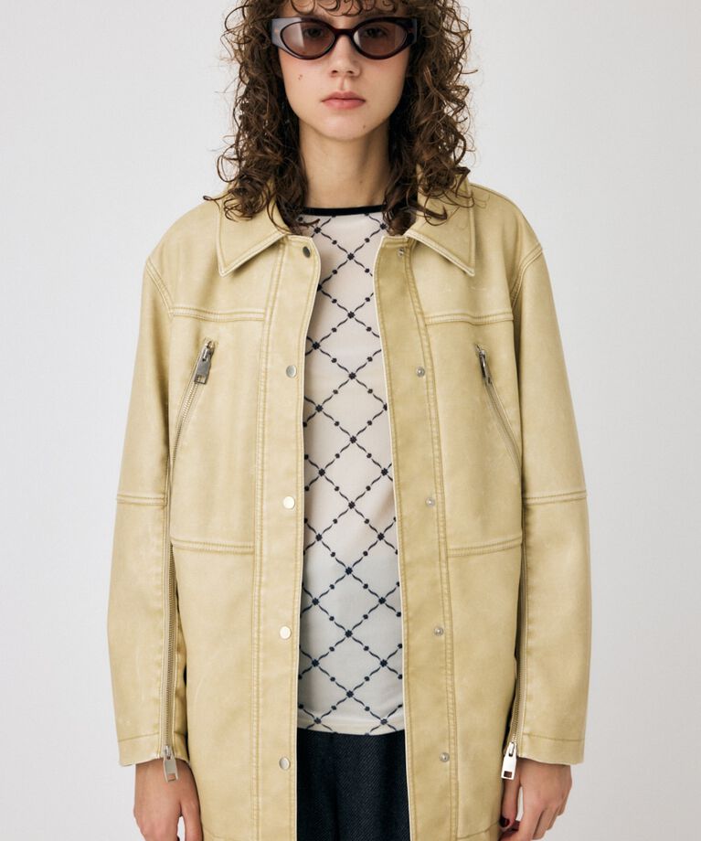 MOUSSY「AGED F/LEATHER MIDDLE ジャケット」|その他|