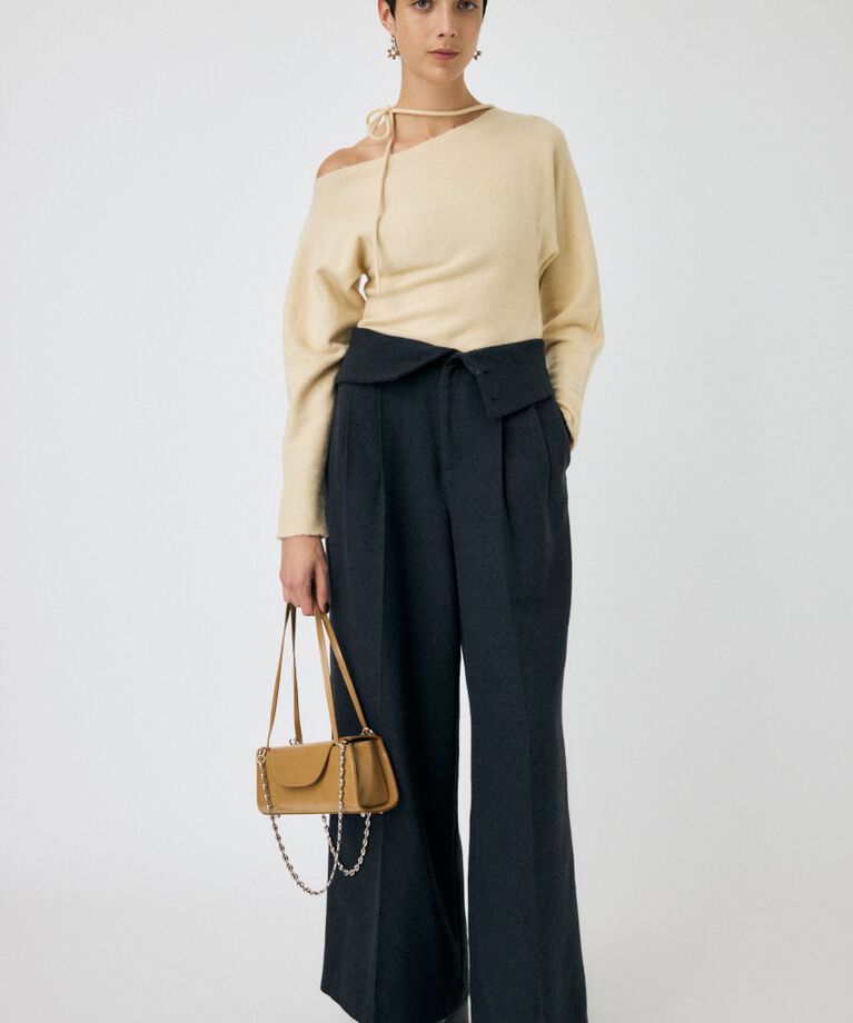MOUSSY「FOLD WAIST ワイドスラックス」|その他|C.GRY