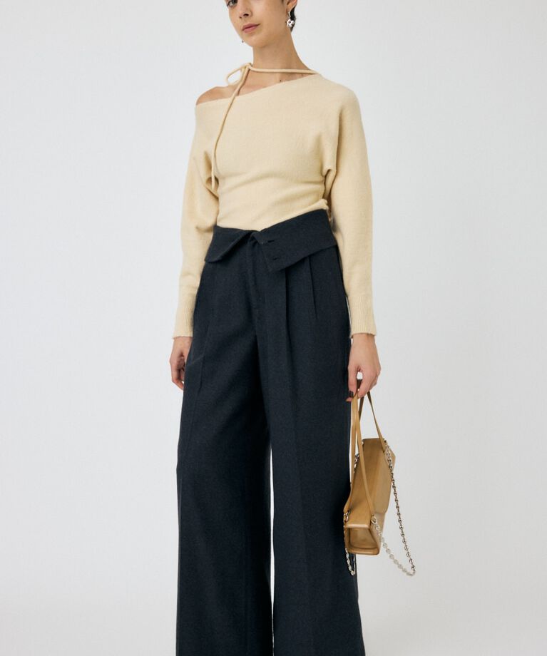MOUSSY「FOLD WAIST ワイドスラックス」|その他|