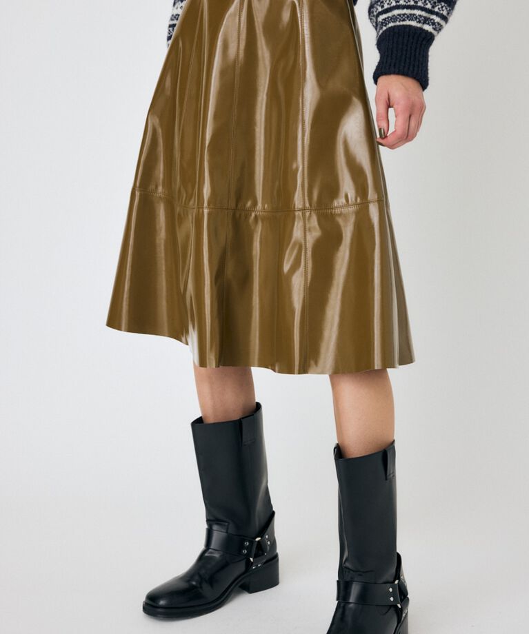 MOUSSY「F/LEATHER フレアスカート」|スカート|