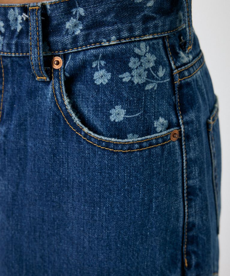 MOUSSY「FLORAL WIDE ストレートデニム」|デニム|
