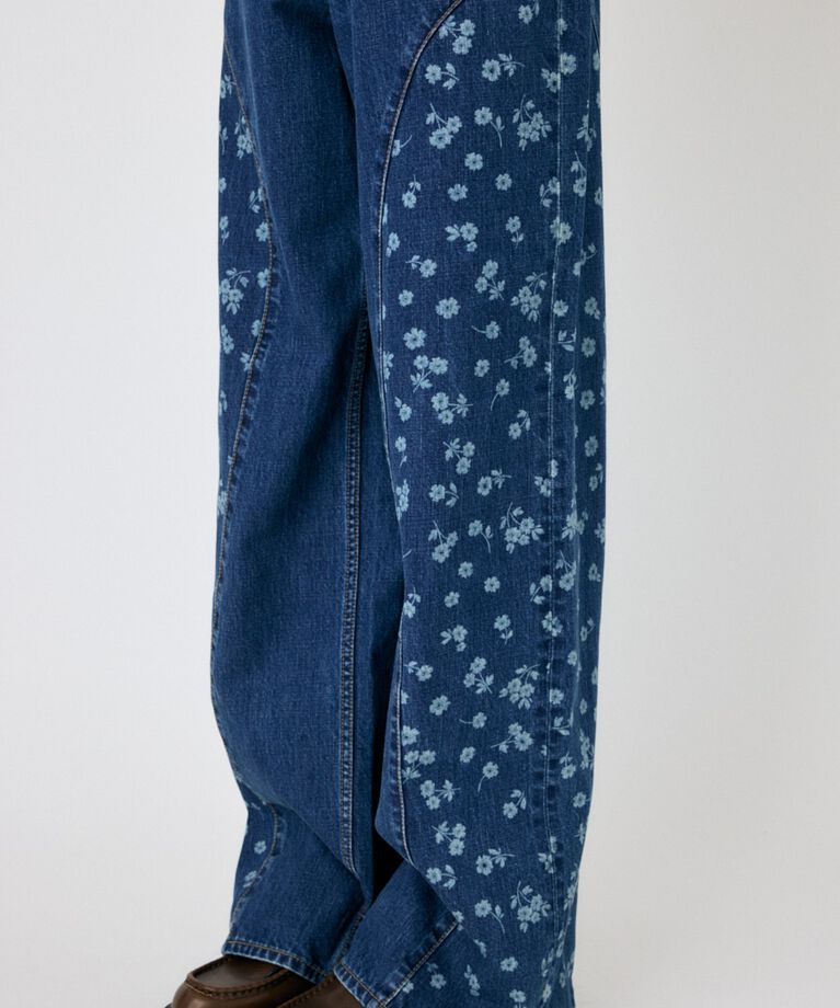 MOUSSY「FLORAL WIDE ストレートデニム」|デニム|