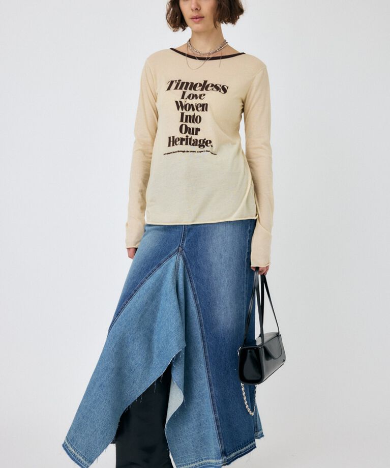 MOUSSY「SHEER LOGO ロングスリーブTシャツ」|Tシャツ・カットソー|