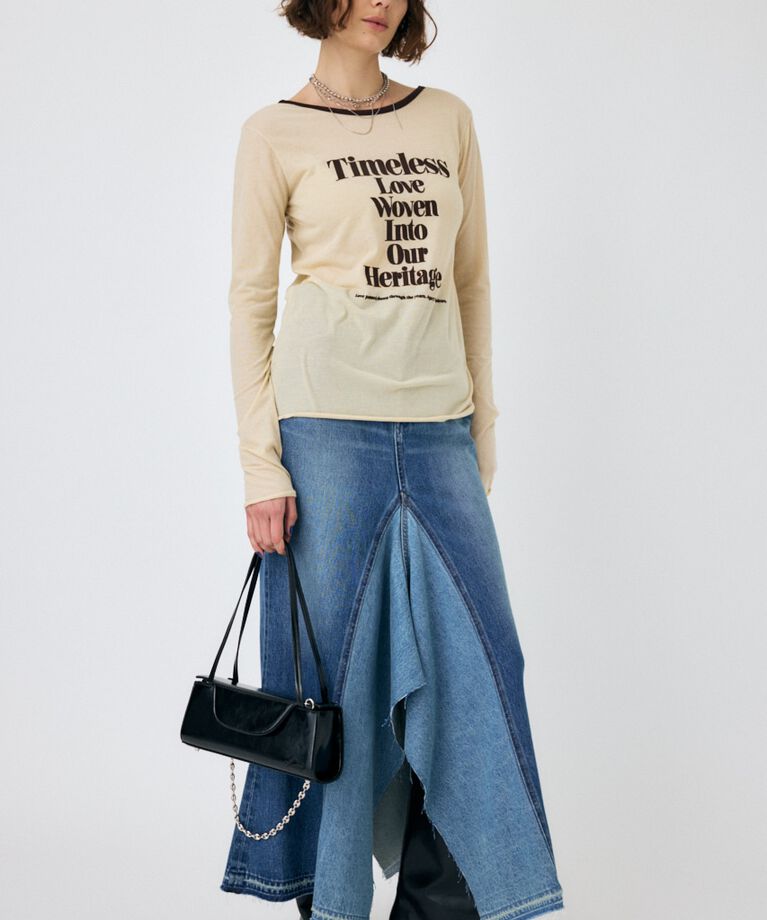 MOUSSY「SHEER LOGO ロングスリーブTシャツ」|Tシャツ・カットソー|