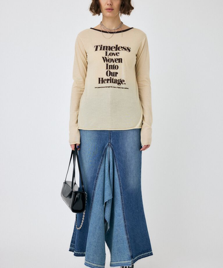 MOUSSY「SHEER LOGO ロングスリーブTシャツ」|Tシャツ・カットソー|