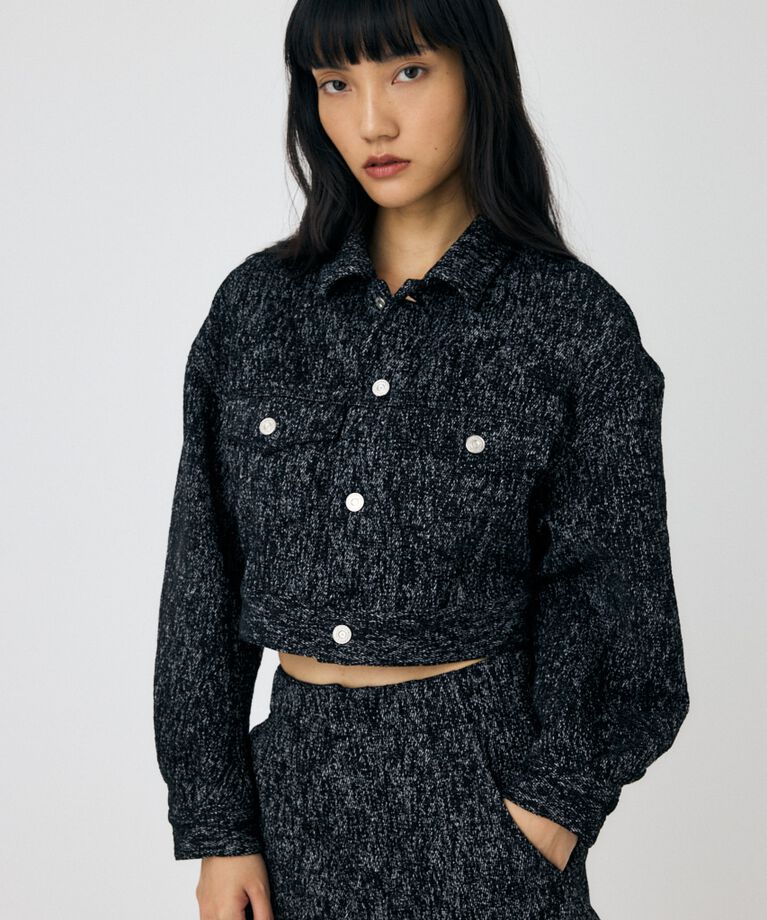 MOUSSY「SHORT TWEEDY ジャケット」|デニムジャケット|