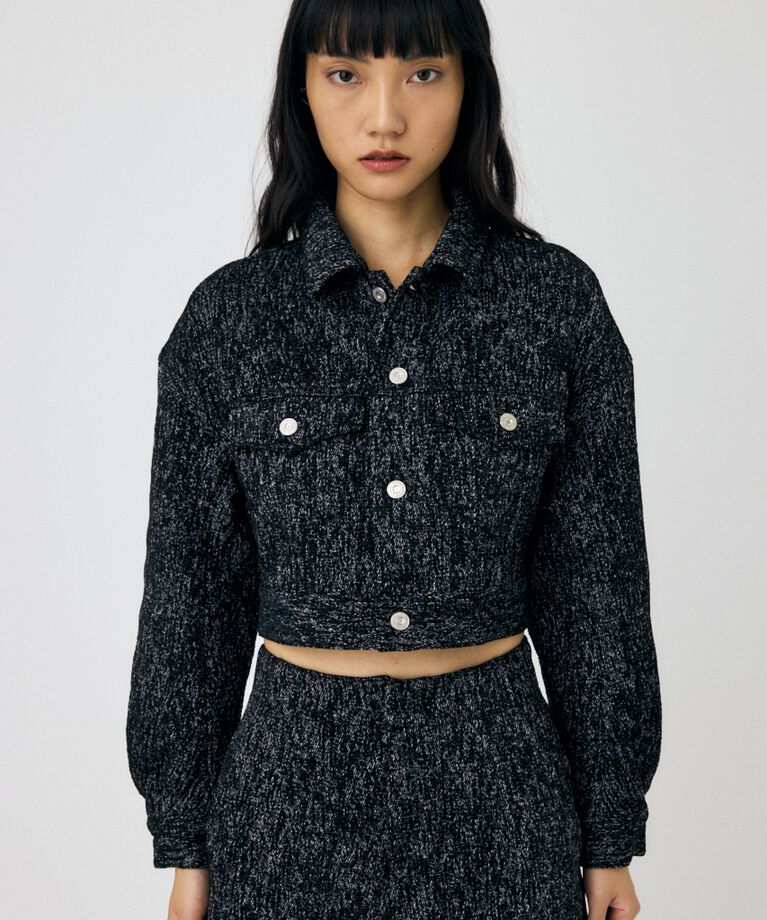 MOUSSY「SHORT TWEEDY ジャケット」|デニムジャケット|