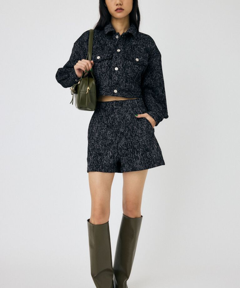 MOUSSY「SHORT TWEEDY ジャケット」|デニムジャケット|