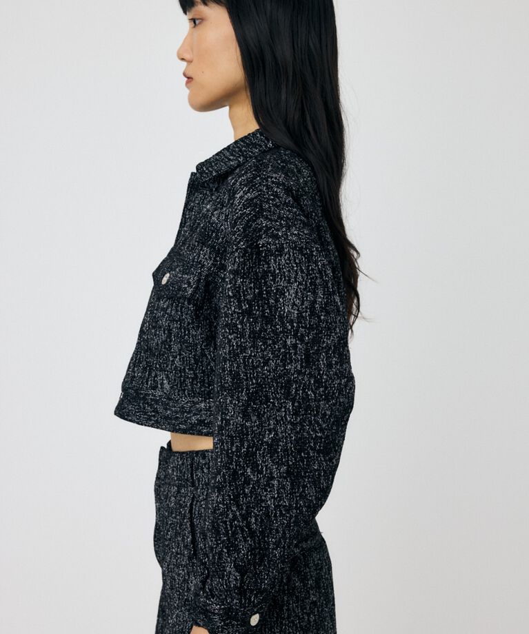 MOUSSY「SHORT TWEEDY ジャケット」|デニムジャケット|