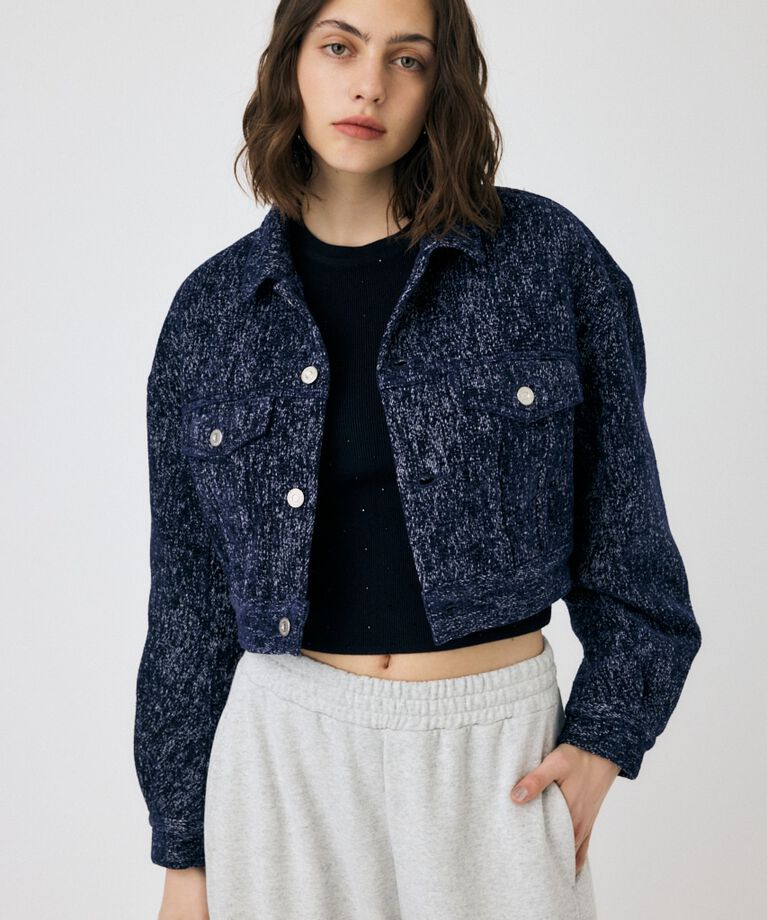MOUSSY「SHORT TWEEDY ジャケット」|デニムジャケット|