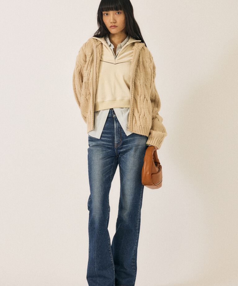 MOUSSY「VELOUR PIPING ハーフジップトップス」|Tシャツ・カットソー|