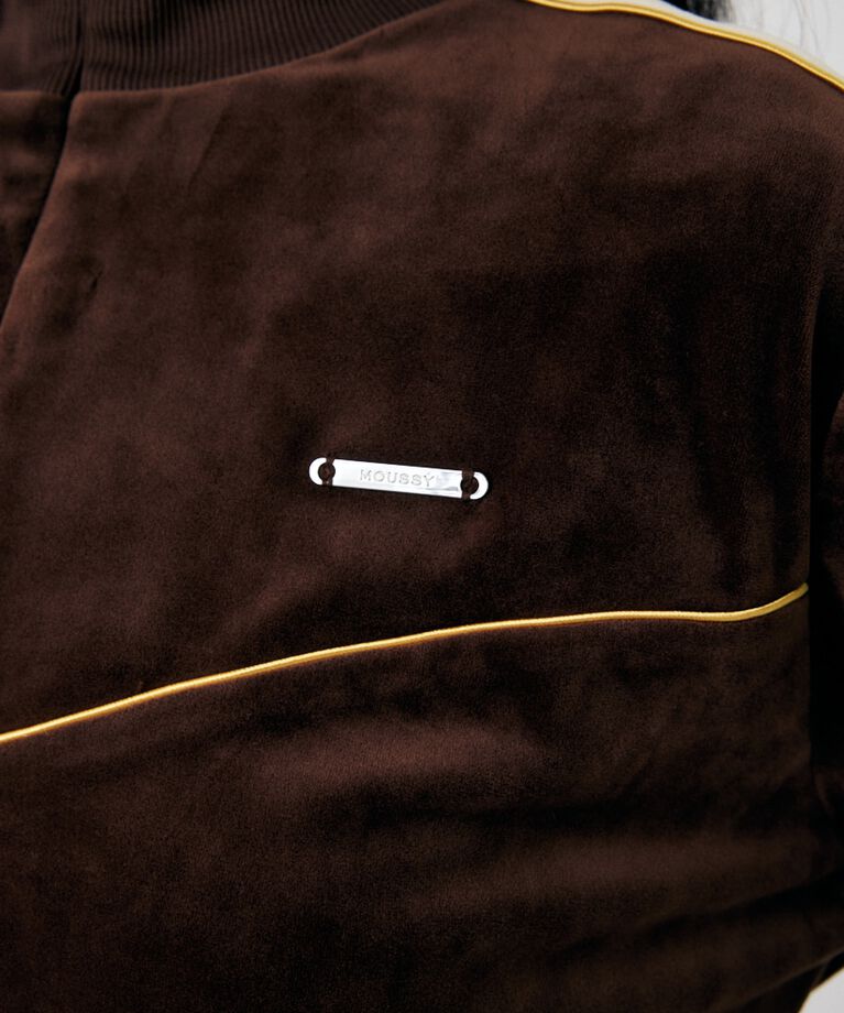 MOUSSY「VELOUR PIPING ハーフジップトップス」|Tシャツ・カットソー|