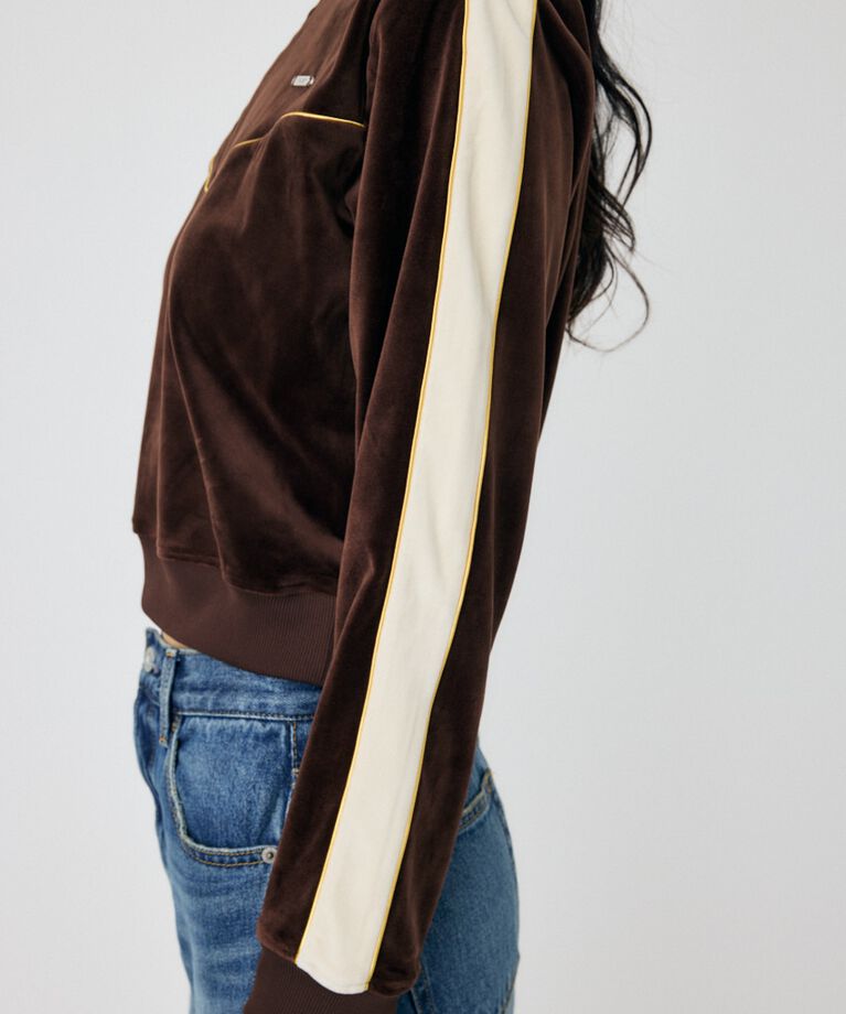 MOUSSY「VELOUR PIPING ハーフジップトップス」|Tシャツ・カットソー|
