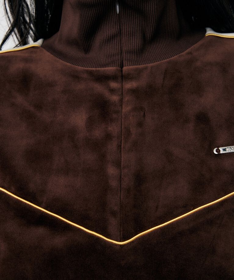 MOUSSY「VELOUR PIPING ハーフジップトップス」|Tシャツ・カットソー|