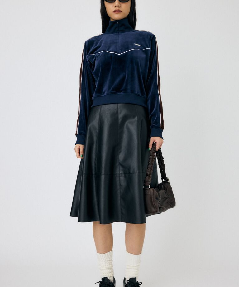 MOUSSY「VELOUR PIPING ハーフジップトップス」|Tシャツ・カットソー|