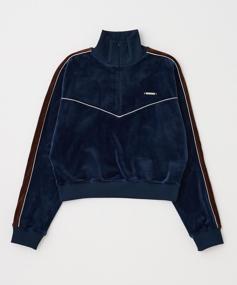 MOUSSY「VELOUR PIPING ハーフジップトップス」|Tシャツ・カットソー|