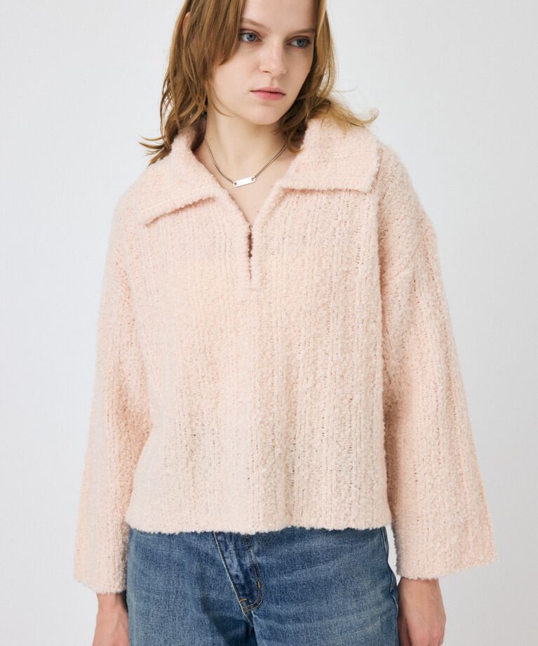 MOUSSY「OPEN COLLAR ニット」|ニット・セーター|