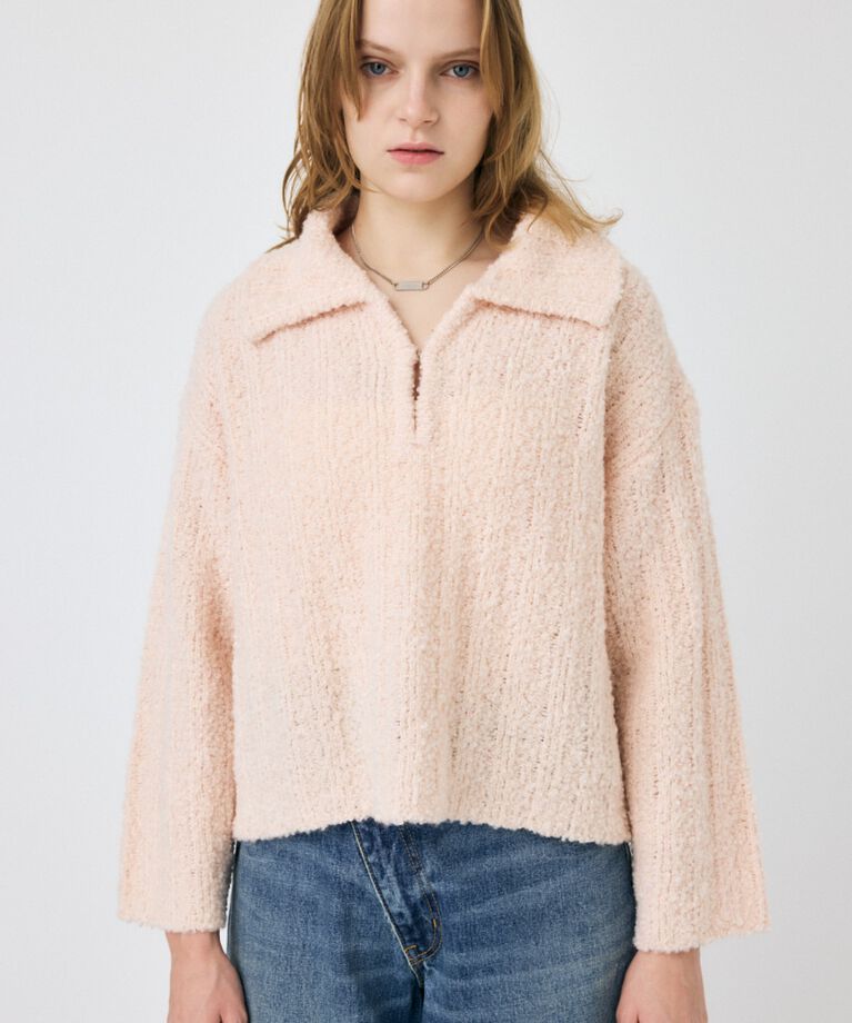 MOUSSY「OPEN COLLAR ニット」|ニット・セーター|