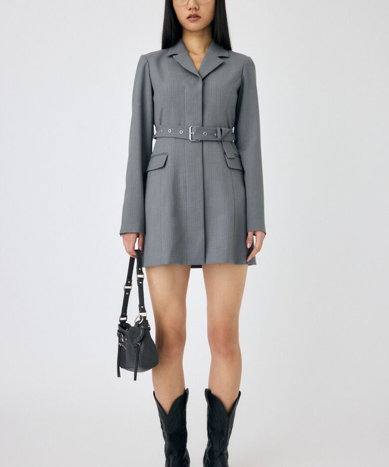 MOUSSY「LONG SLEEVE BLAZER ミニドレス」|ワンピース|