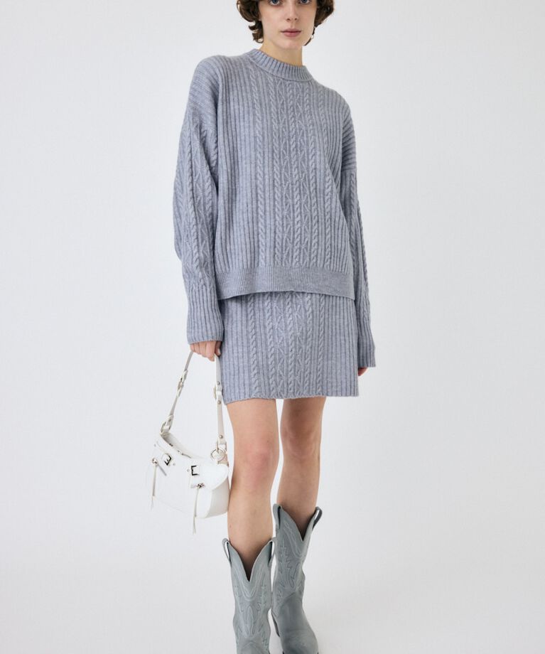 MOUSSY「RIB CABLE ミニスカート」|スカート|L/BLU1