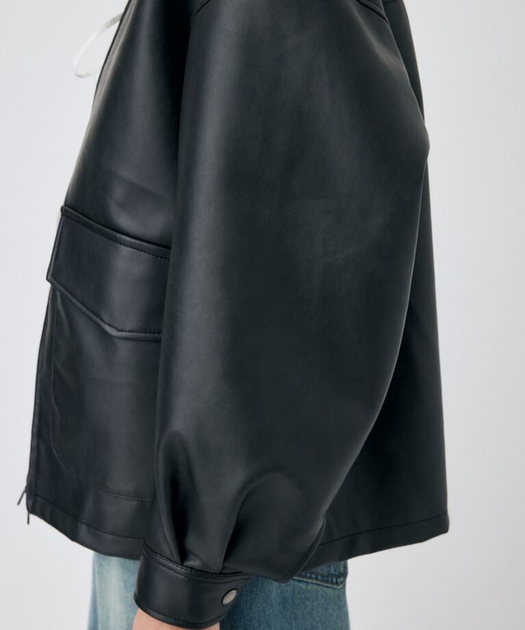 MOUSSY「FAUX LEATHER OVER ジャケット」|ブルゾン・スタジャン|