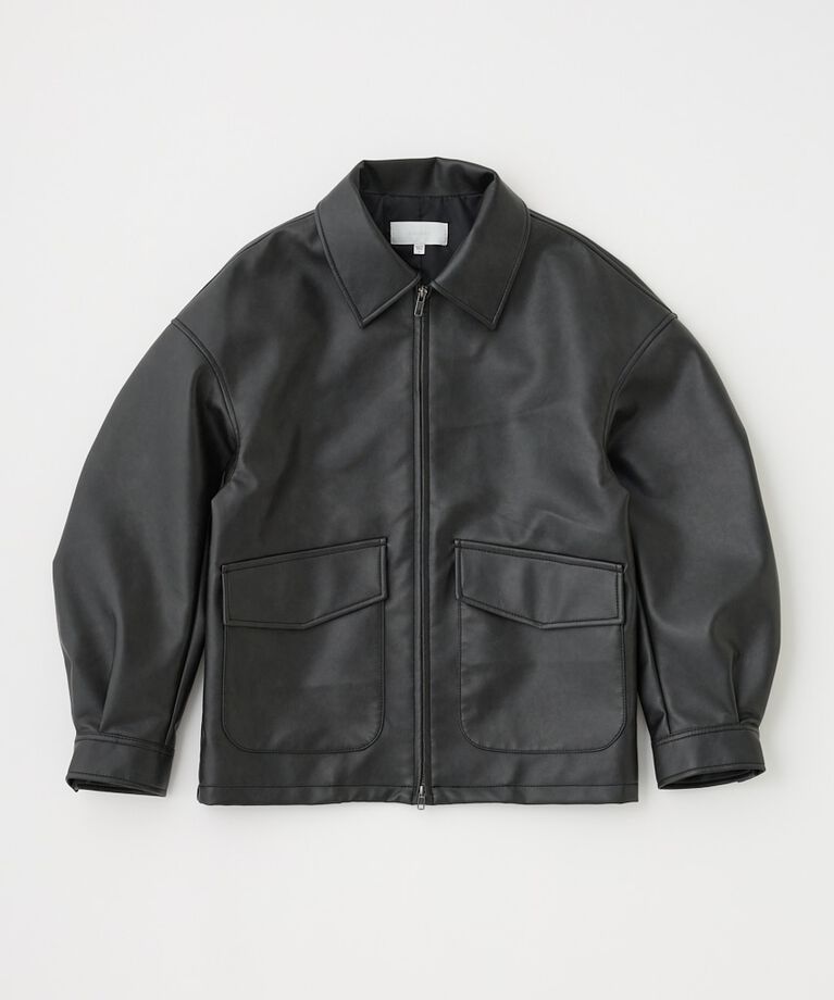 MOUSSY「FAUX LEATHER OVER ジャケット」|ブルゾン・スタジャン|