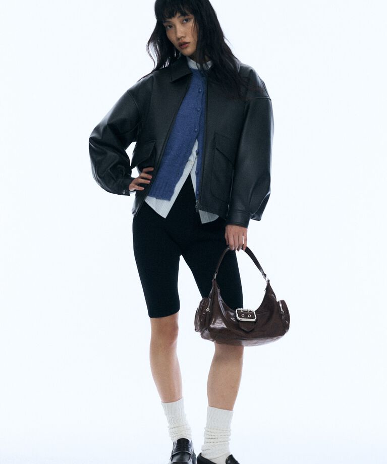MOUSSY「FAUX LEATHER OVER ジャケット」|ブルゾン・スタジャン|