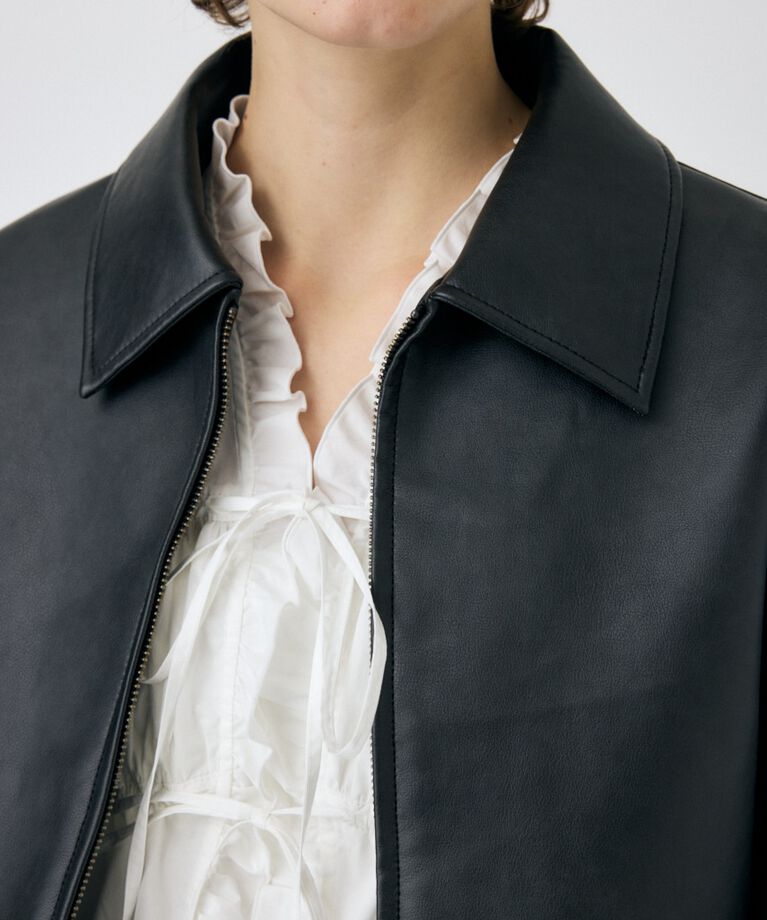 MOUSSY「FAUX LEATHER OVER ジャケット」|ブルゾン・スタジャン|