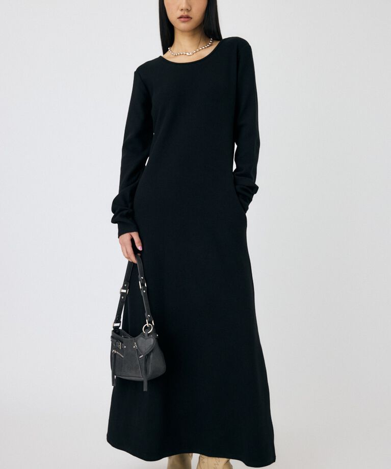 MOUSSY「BACK OPEN マキシドレス」|ワンピース|BLK